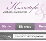 STANDARD Kosmetyki i perfumy - zarządzane samodzielnie menu w nagłówku
