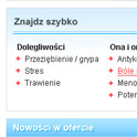 STANDARD Apteka - piąte menu jest wyeksponowane w głównej części strony głownej