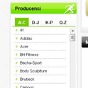 Menu producentów - dodatkowe menu z listą wszystkich prowadzonych producentów