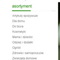 Dwa menu nawigacji po towarach - pozwalają zaproponować dwa sposoby dotarcia do poszukiwanego towaru