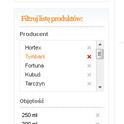 Filtrowanie - dowolny zestaw filtrów do zawężania listy znalezionych towarów
